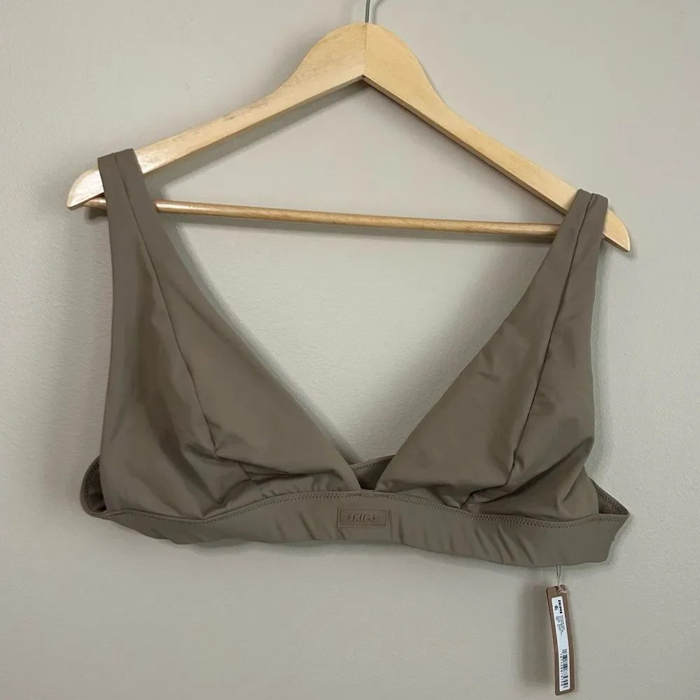 Skims Dessert Signature Plunge Logo Bikini Swim Top Size 3XL